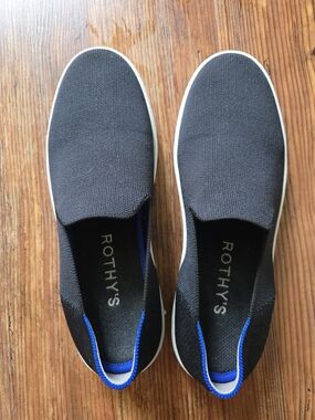 Rothy's Black Original Slip-On Sneakers, Worn Once Or Twice, Sz. 9.5, Classic